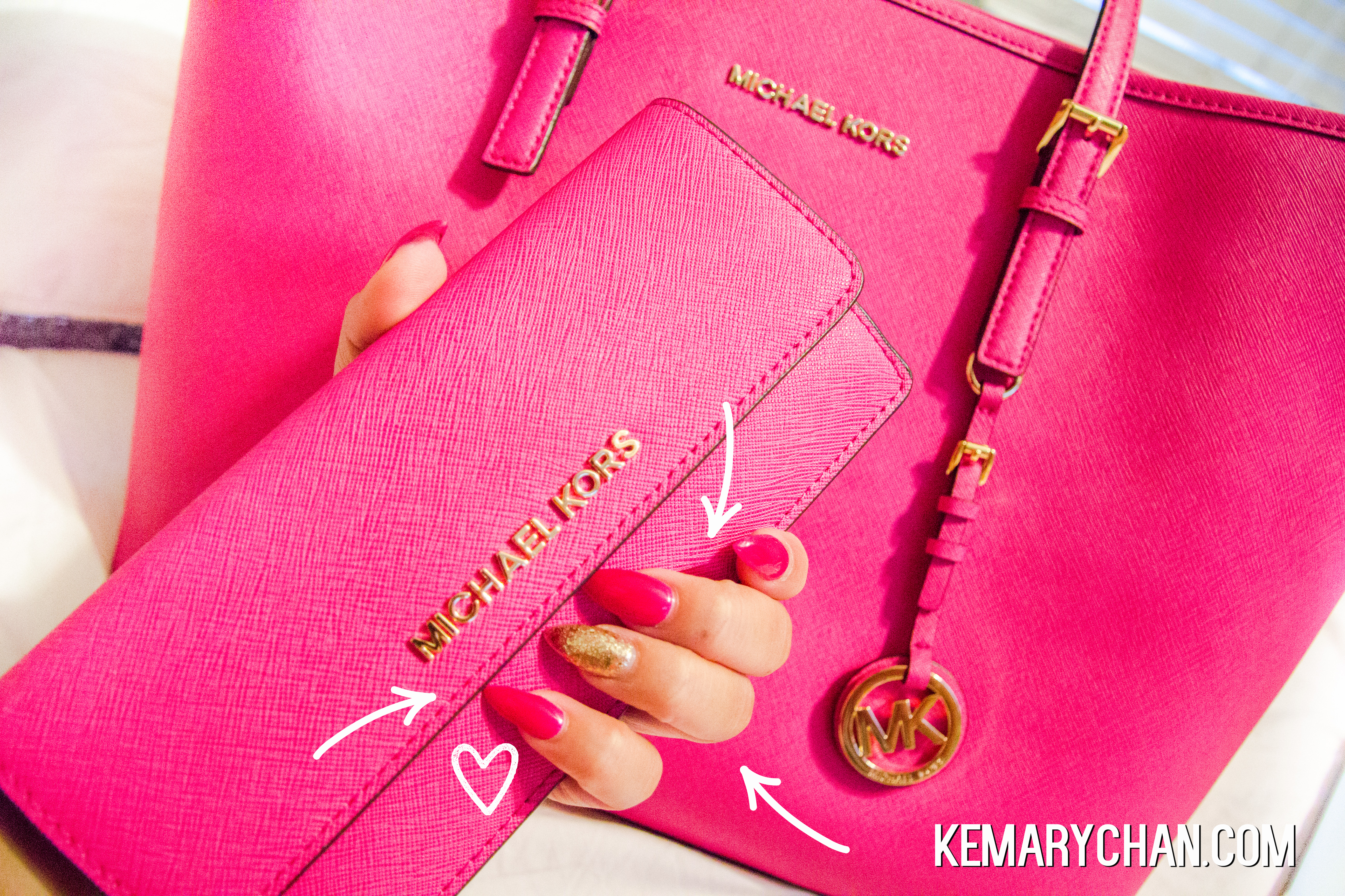 hot pink mk wallet